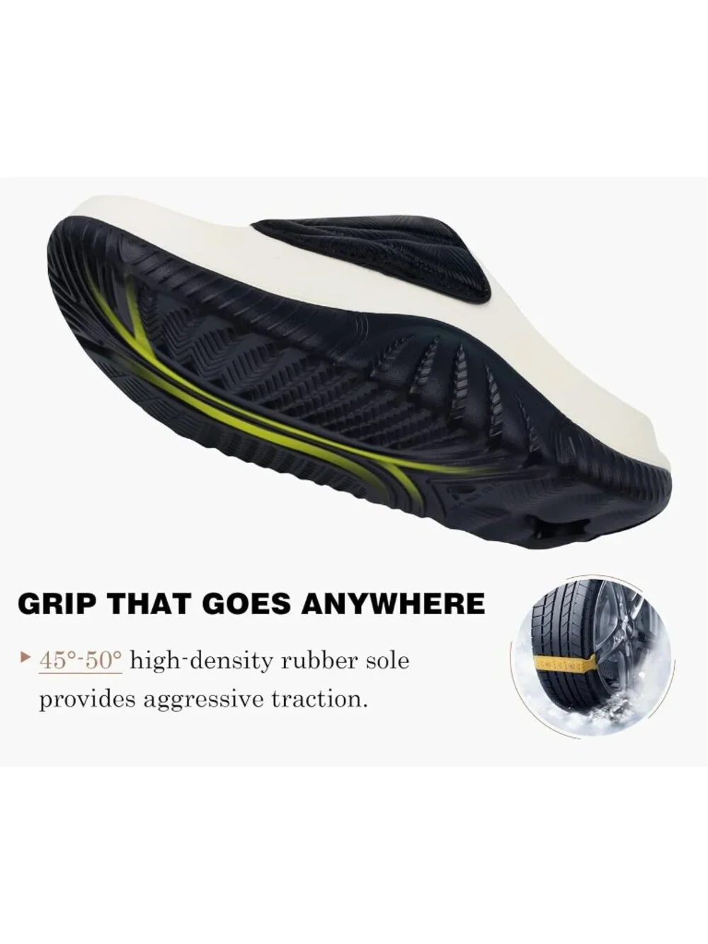 Men's Black\White Recovery Sandals Orthopaedic Plantar Fascistic Walking Casual